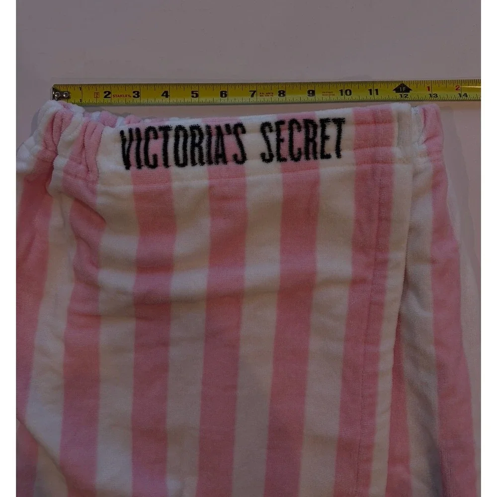 Victoria's Secret Body Wrap Towel Pink Striped  Bath Wrap Palm Leaf Design Beach